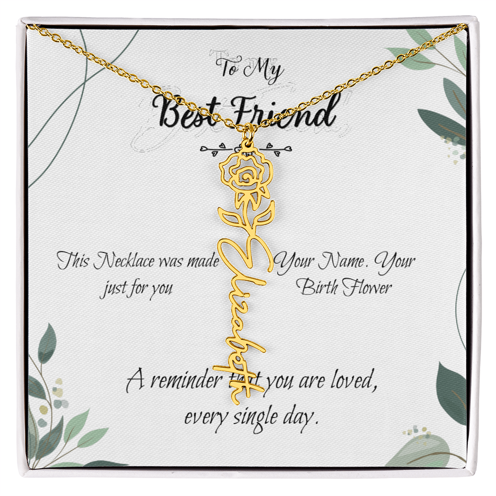 Custom Flower Name Necklace – Birthday Gift for Best Friend - Golden Willow Emporium