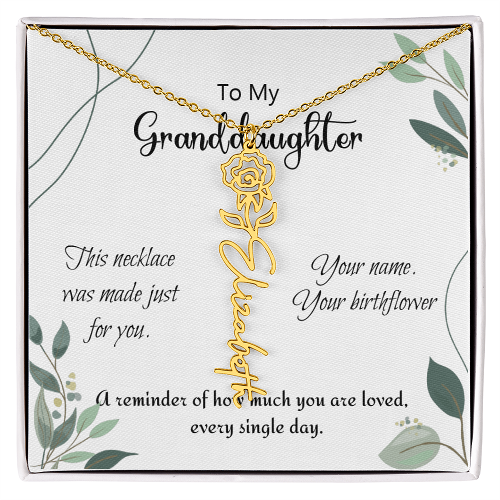 Custom Flower Name Necklace – Birthday Gift for Granddaughter - Golden Willow Emporium