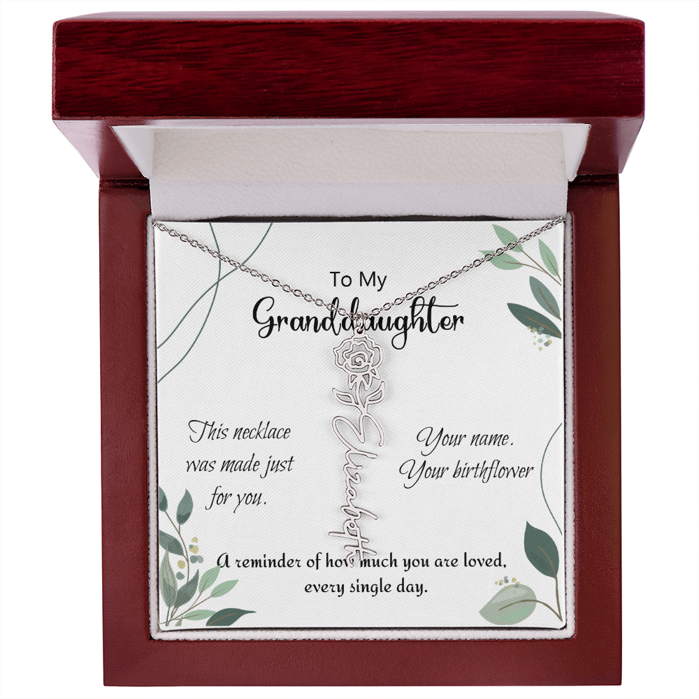 Custom Flower Name Necklace – Birthday Gift for Granddaughter - Golden Willow Emporium