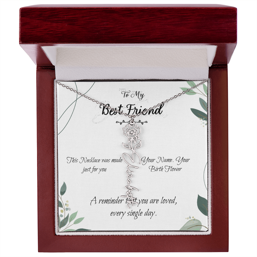 Custom Flower Name Necklace – Birthday Gift for Best Friend - Golden Willow Emporium