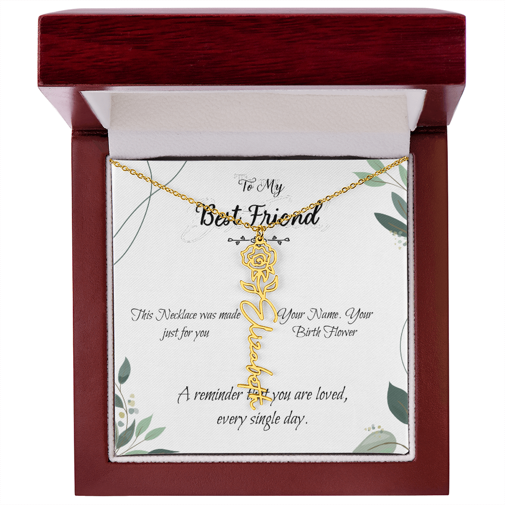 Custom Flower Name Necklace – Birthday Gift for Best Friend - Golden Willow Emporium
