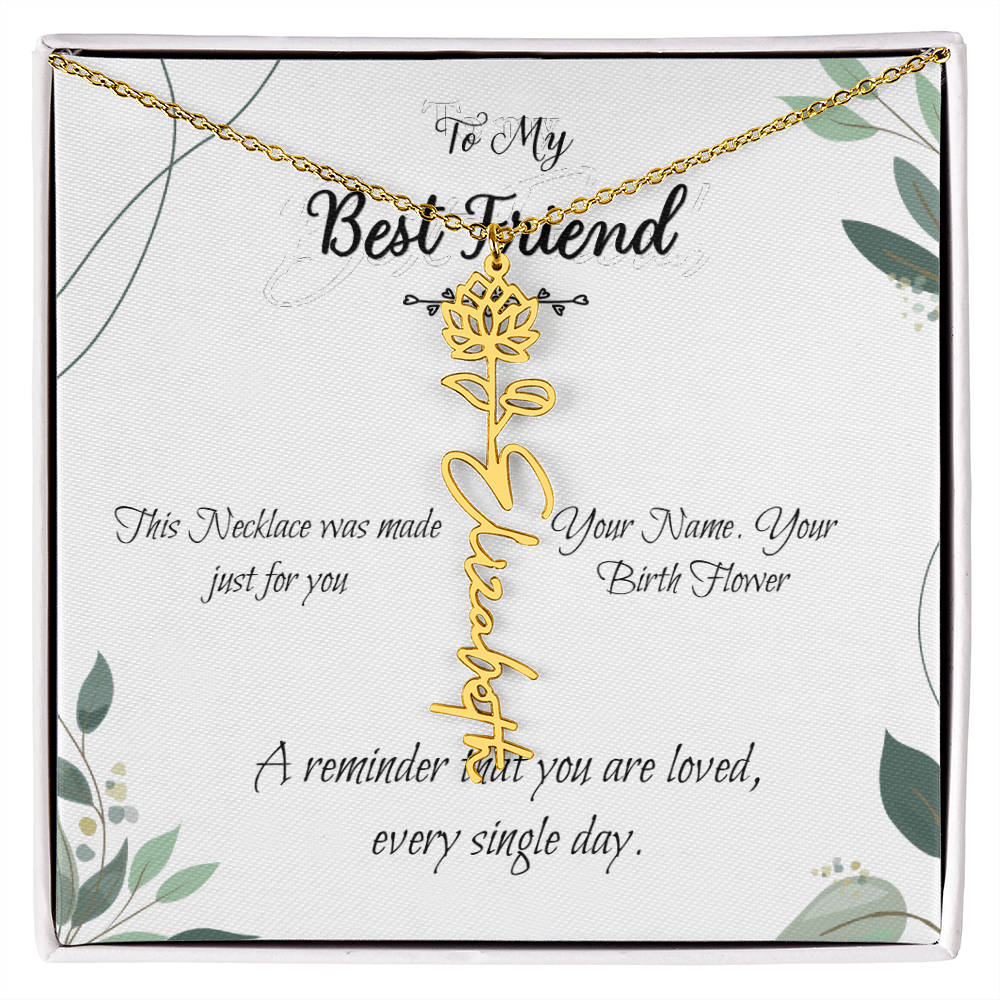 Custom Flower Name Necklace – Birthday Gift for Best Friend - Golden Willow Emporium