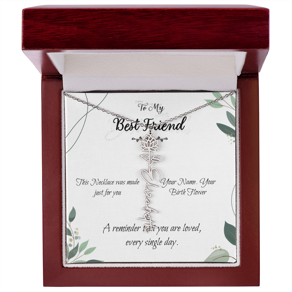 Custom Flower Name Necklace – Birthday Gift for Best Friend - Golden Willow Emporium