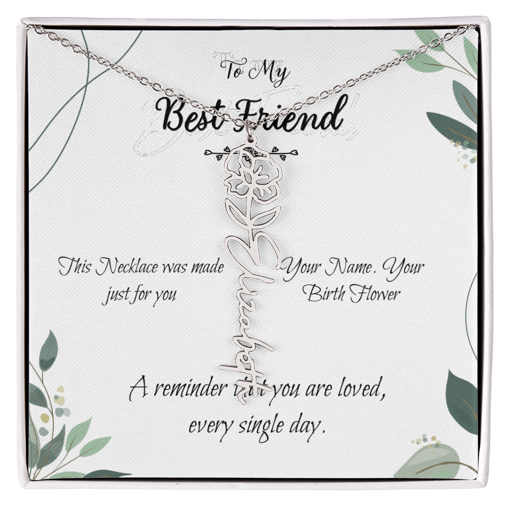 Custom Flower Name Necklace – Birthday Gift for Best Friend - Golden Willow Emporium