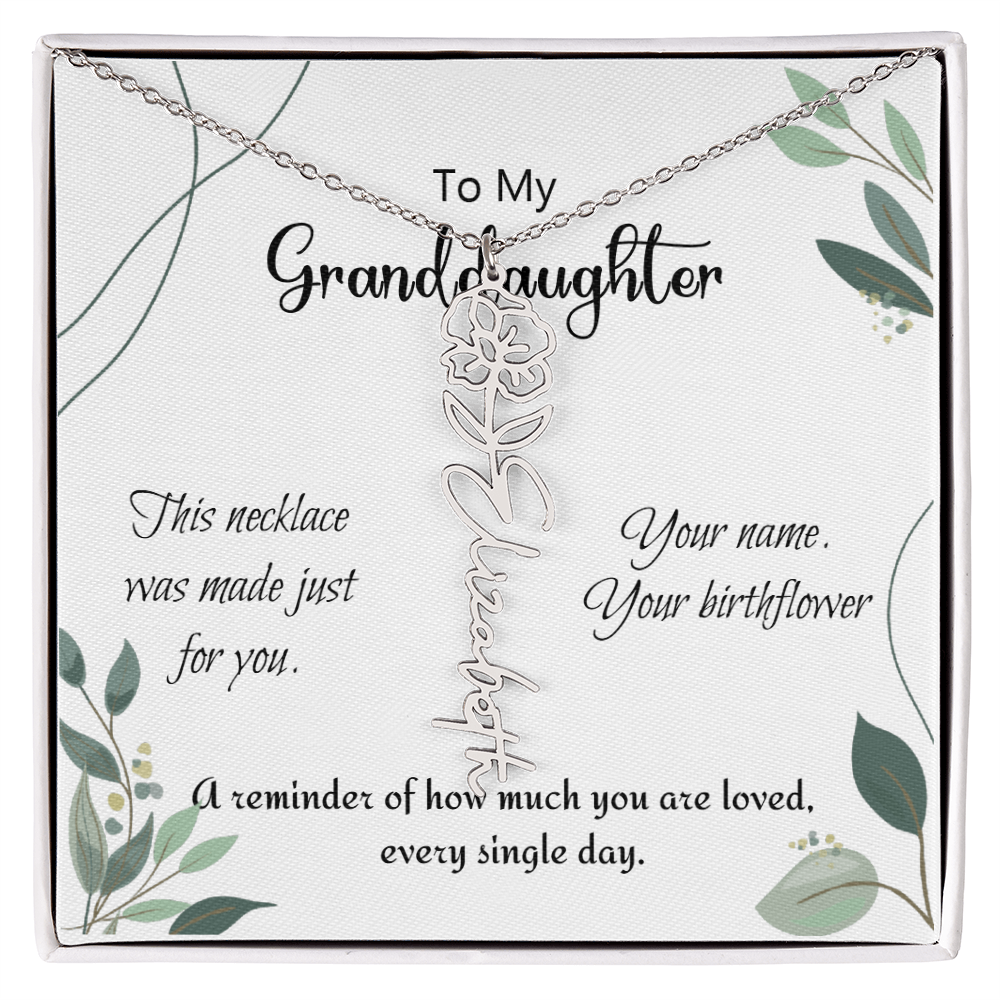 Custom Flower Name Necklace – Birthday Gift for Granddaughter - Golden Willow Emporium