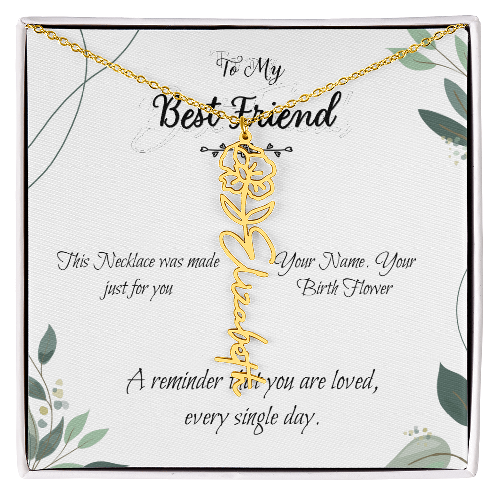 Custom Flower Name Necklace – Birthday Gift for Best Friend - Golden Willow Emporium