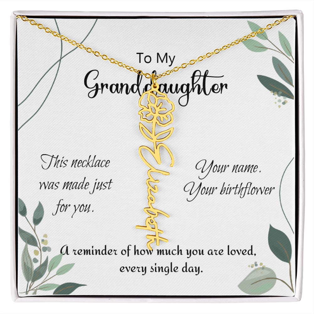 Custom Flower Name Necklace – Birthday Gift for Granddaughter - Golden Willow Emporium