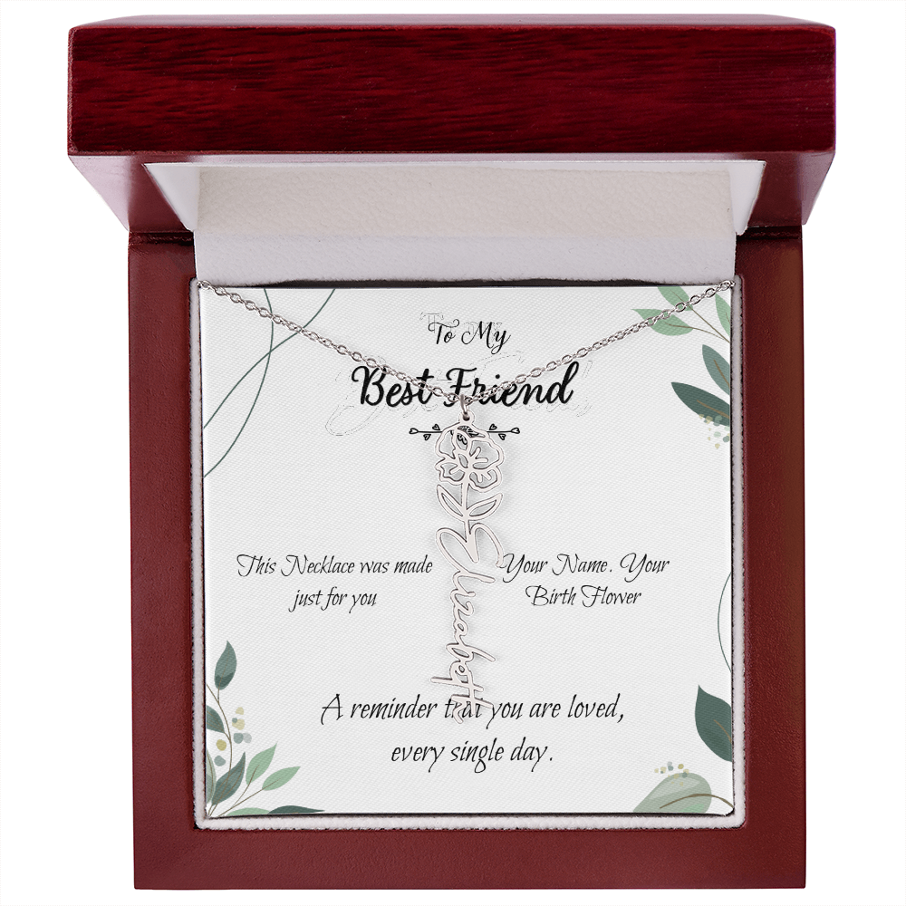 Custom Flower Name Necklace – Birthday Gift for Best Friend - Golden Willow Emporium