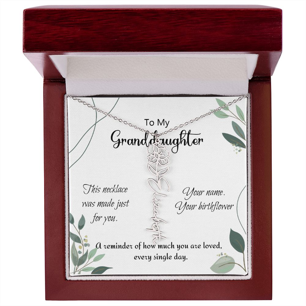 Custom Flower Name Necklace – Birthday Gift for Granddaughter - Golden Willow Emporium