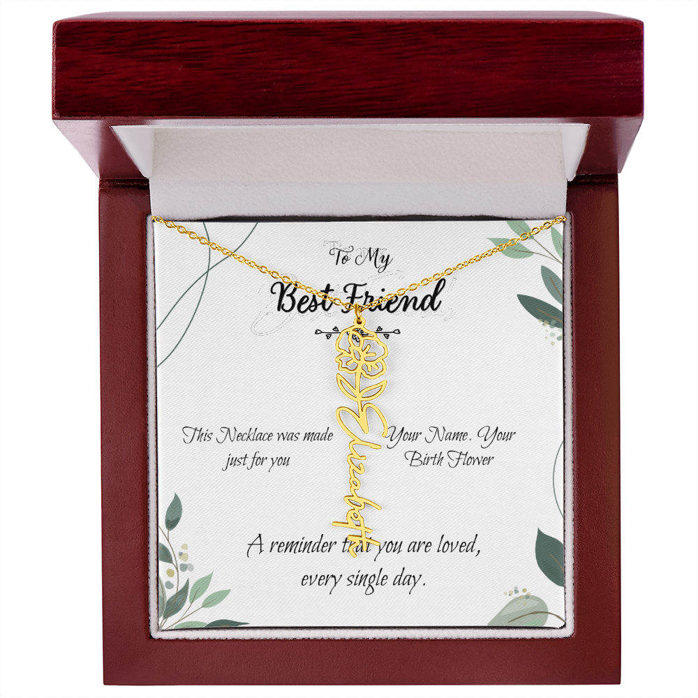 Custom Flower Name Necklace – Birthday Gift for Best Friend - Golden Willow Emporium