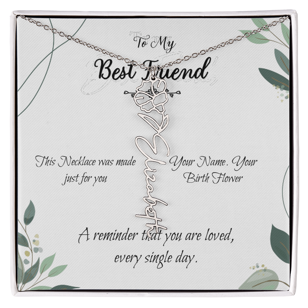Custom Flower Name Necklace – Birthday Gift for Best Friend - Golden Willow Emporium
