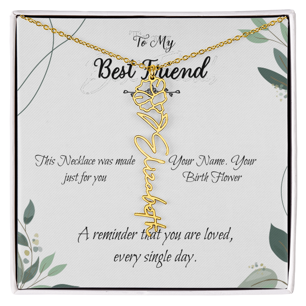 Custom Flower Name Necklace – Birthday Gift for Best Friend - Golden Willow Emporium