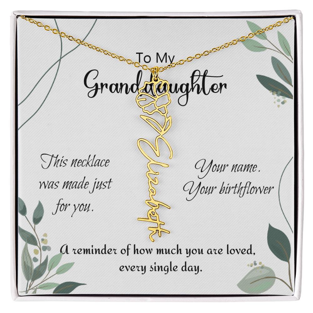 Custom Flower Name Necklace – Birthday Gift for Granddaughter - Golden Willow Emporium