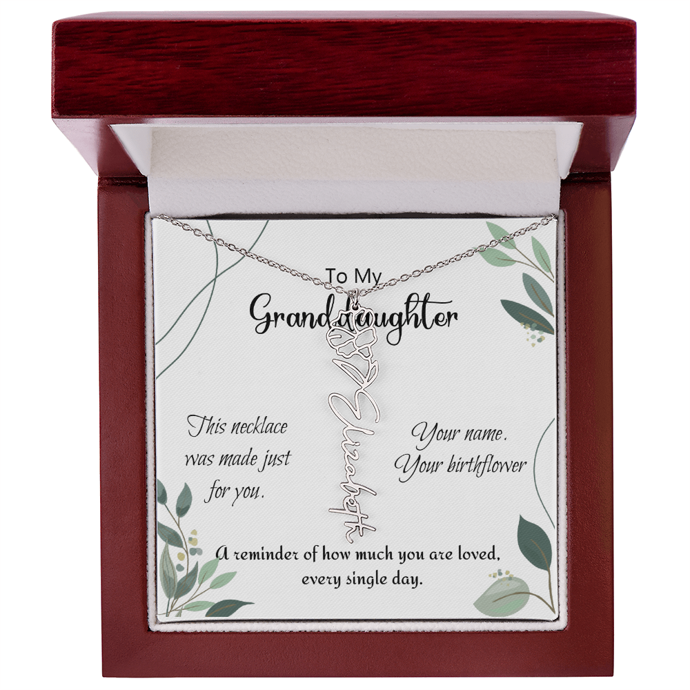 Custom Flower Name Necklace – Birthday Gift for Granddaughter - Golden Willow Emporium