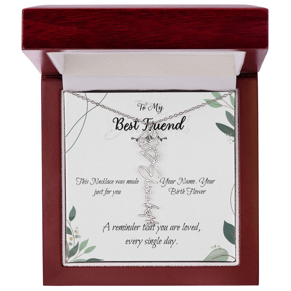 Custom Flower Name Necklace – Birthday Gift for Best Friend - Golden Willow Emporium
