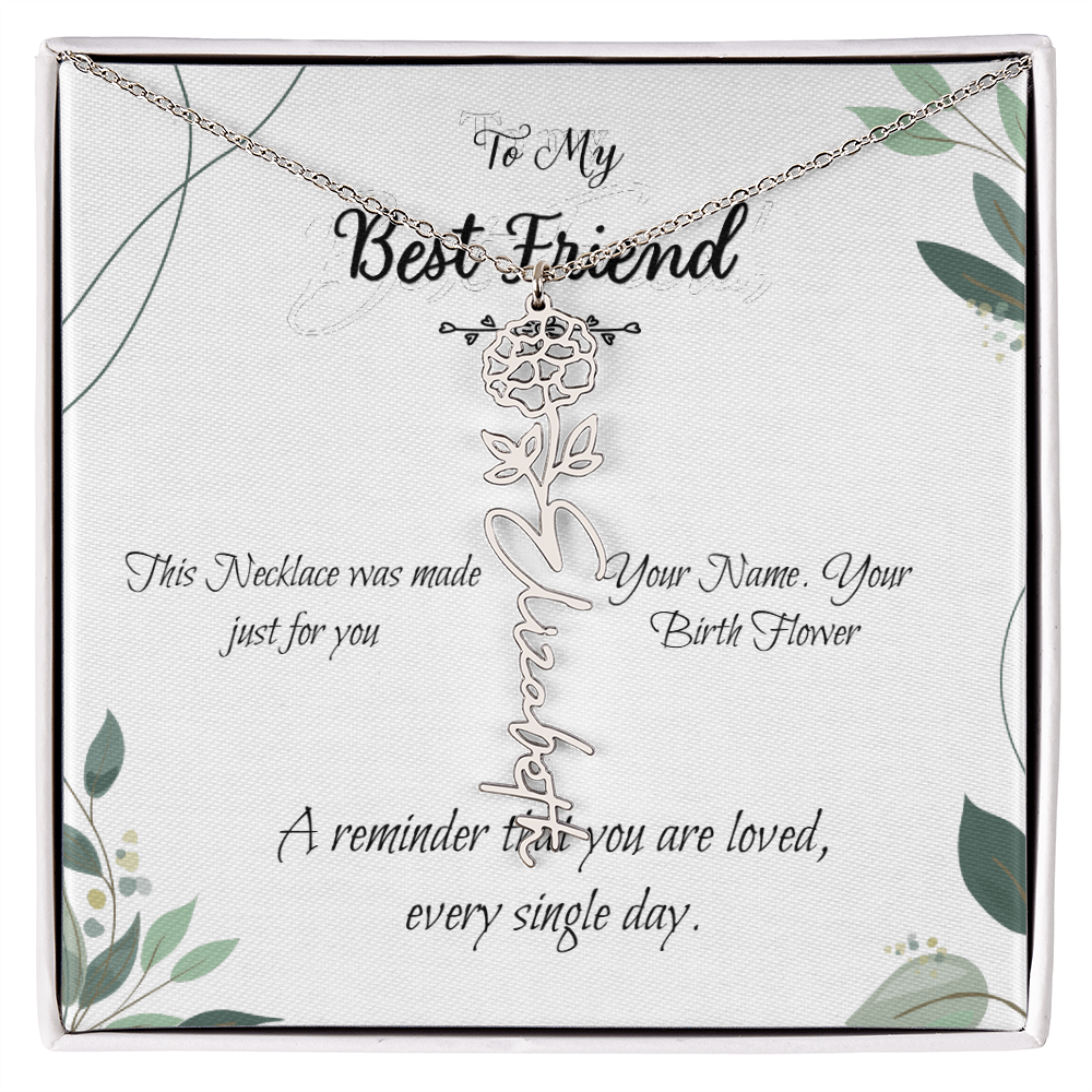 Custom Flower Name Necklace – Birthday Gift for Best Friend - Golden Willow Emporium