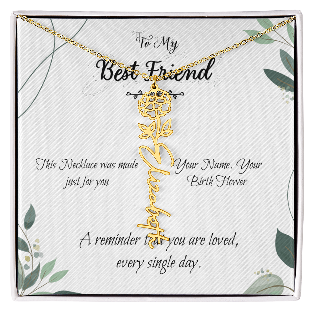Custom Flower Name Necklace – Birthday Gift for Best Friend - Golden Willow Emporium