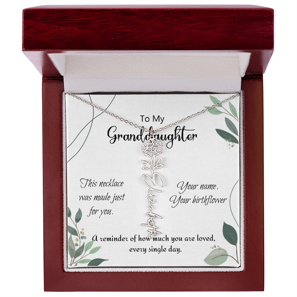 Custom Flower Name Necklace – Birthday Gift for Granddaughter - Golden Willow Emporium