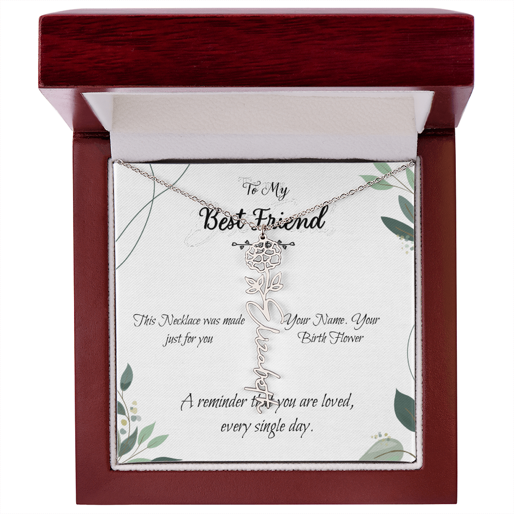Custom Flower Name Necklace – Birthday Gift for Best Friend - Golden Willow Emporium