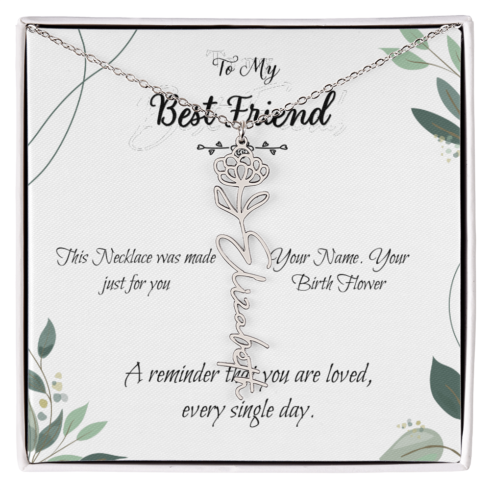 Custom Flower Name Necklace – Birthday Gift for Best Friend - Golden Willow Emporium