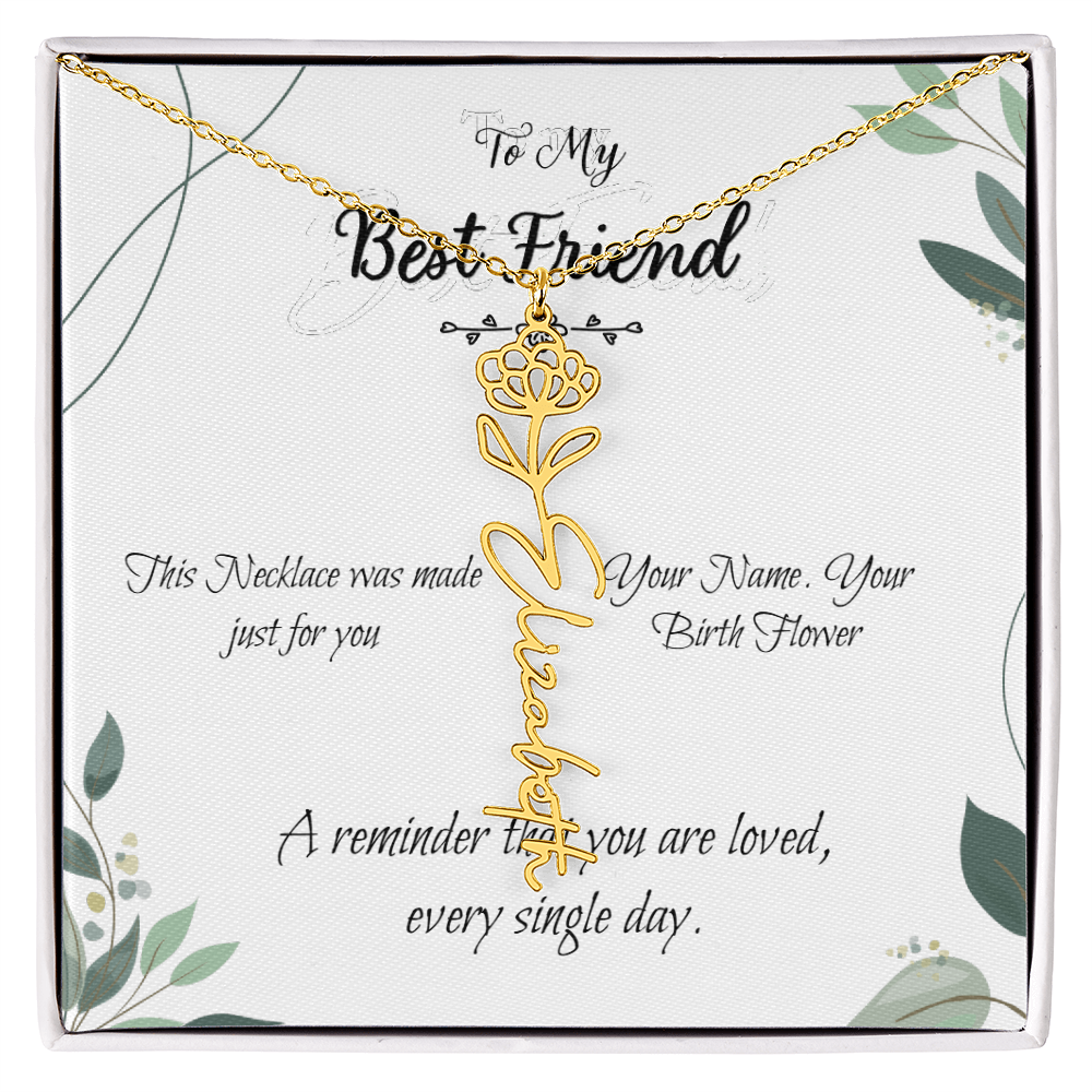 Custom Flower Name Necklace – Birthday Gift for Best Friend - Golden Willow Emporium