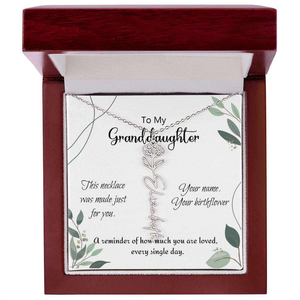 Custom Flower Name Necklace – Birthday Gift for Granddaughter - Golden Willow Emporium