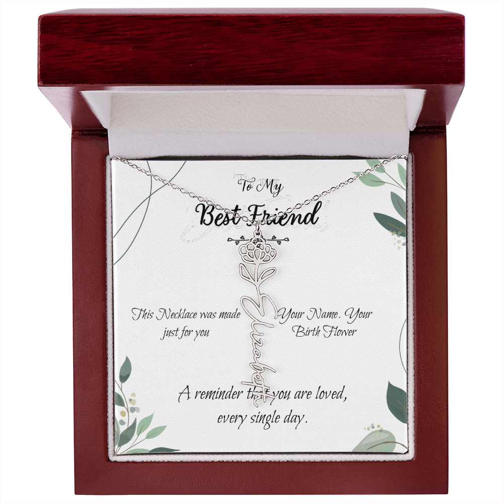 Custom Flower Name Necklace – Birthday Gift for Best Friend - Golden Willow Emporium