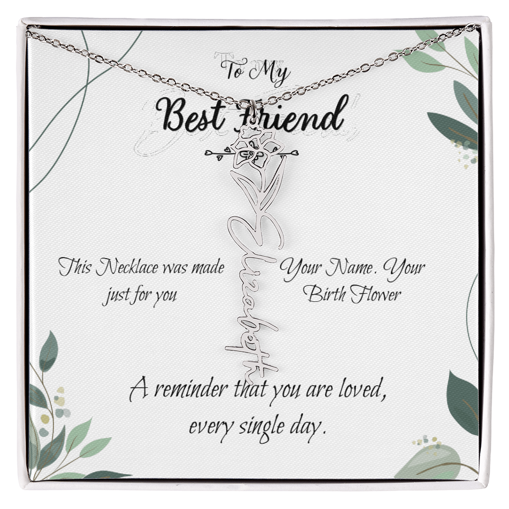 Custom Flower Name Necklace – Birthday Gift for Best Friend - Golden Willow Emporium