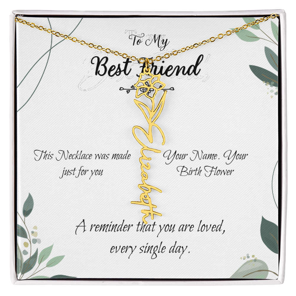 Custom Flower Name Necklace – Birthday Gift for Best Friend - Golden Willow Emporium