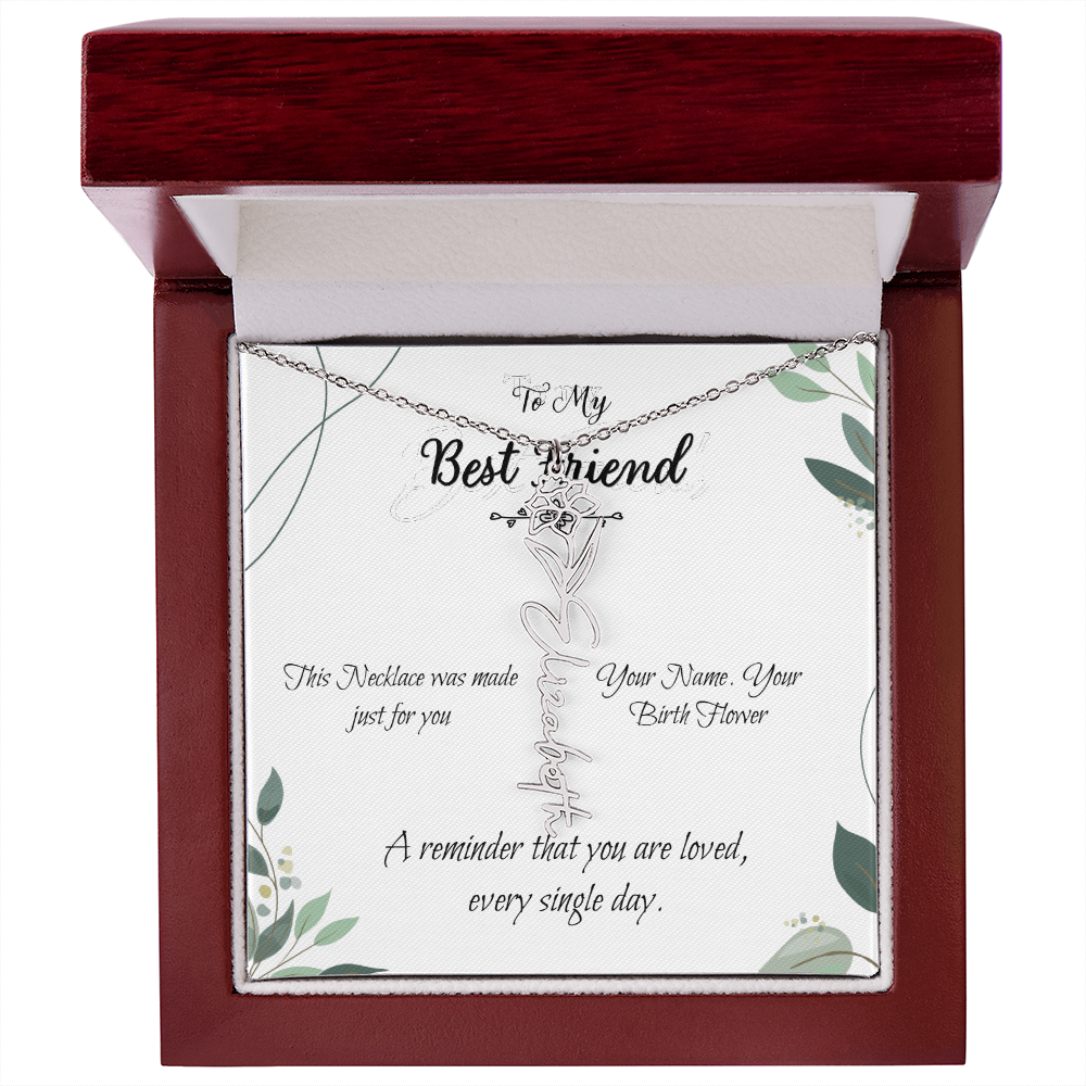 Custom Flower Name Necklace – Birthday Gift for Best Friend - Golden Willow Emporium