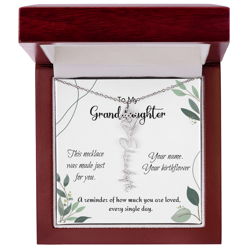 Custom Flower Name Necklace – Birthday Gift for Granddaughter - Golden Willow Emporium
