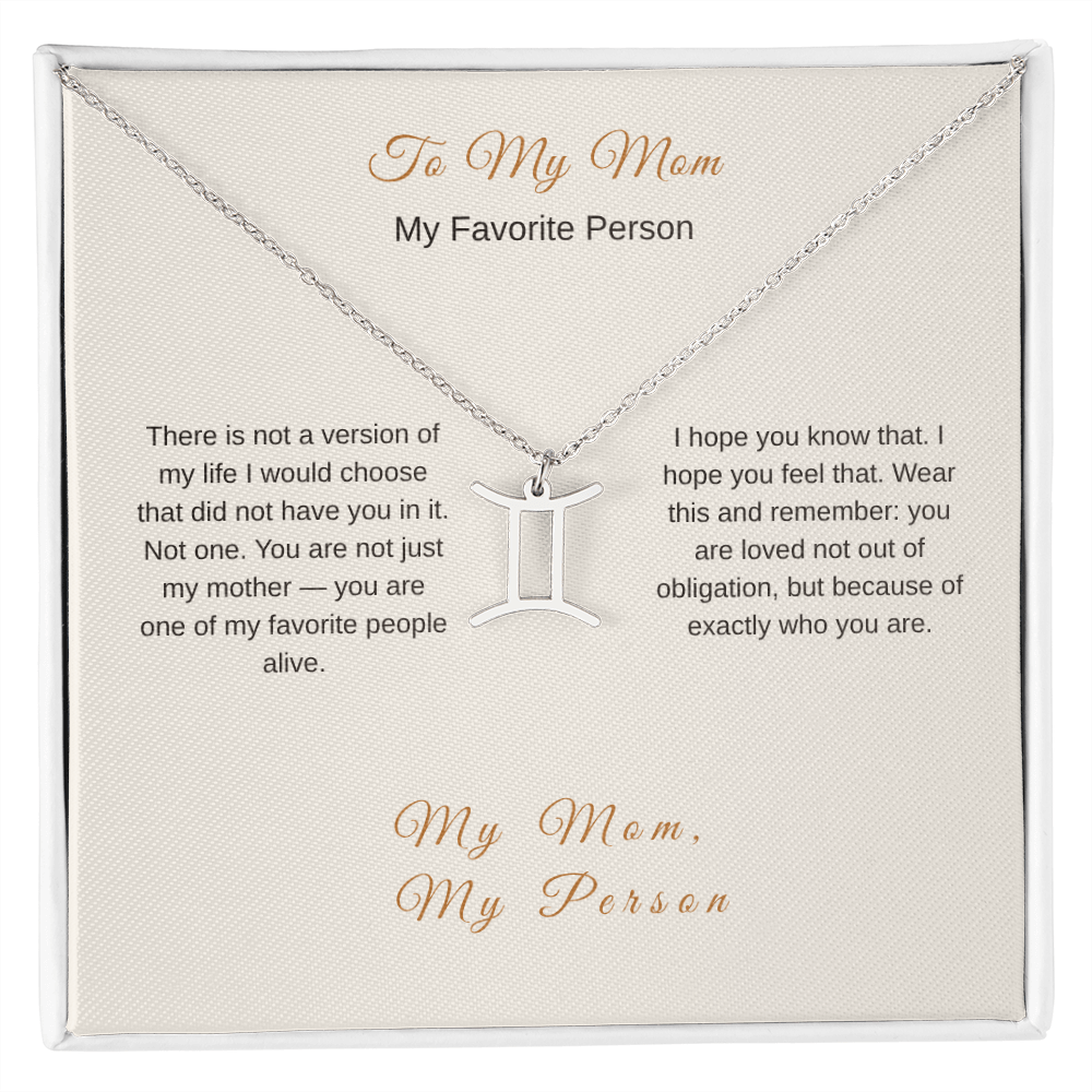 My Mom My Favorite Person Necklace – Heartfelt Gift for Mom - Golden Willow Emporium