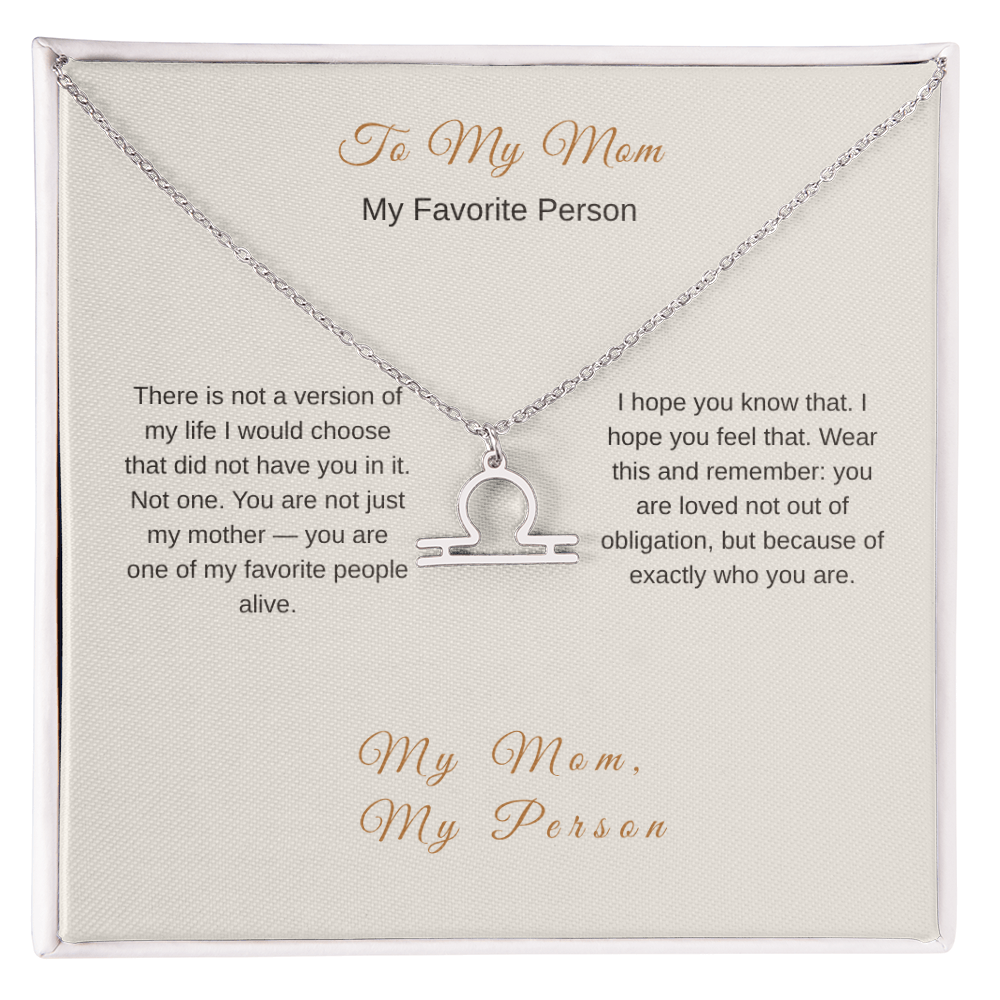 My Mom My Favorite Person Necklace – Heartfelt Gift for Mom - Golden Willow Emporium