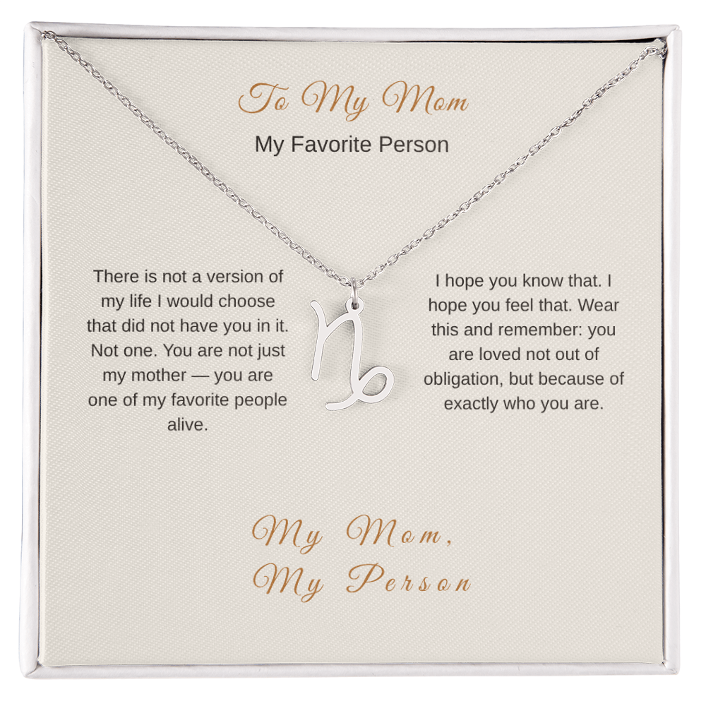 My Mom My Favorite Person Necklace – Heartfelt Gift for Mom - Golden Willow Emporium
