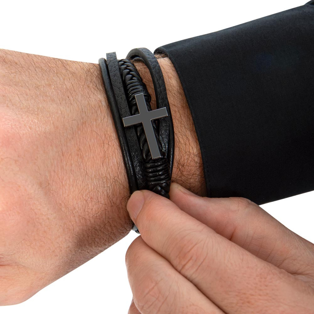 Men's Cross Bracelet Father's Day Gift – Quiet Hero Dad - Golden Willow Emporium