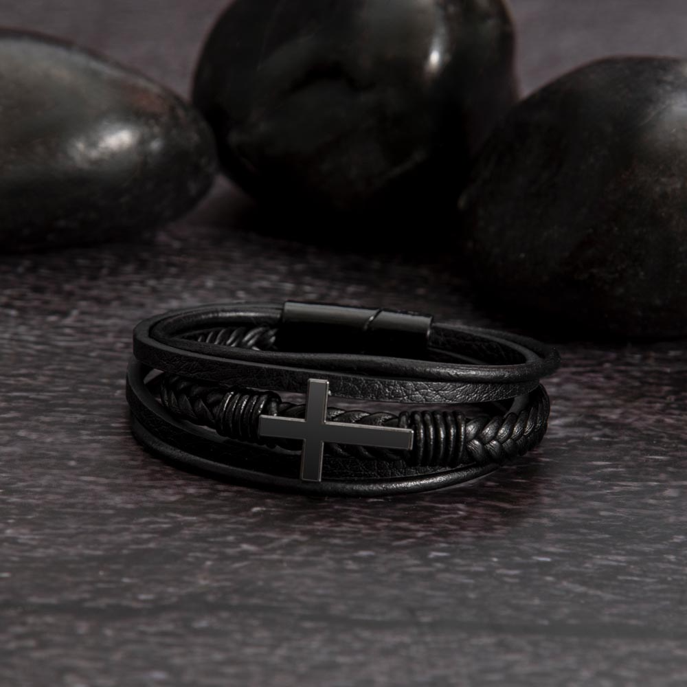 Men's Cross Bracelet Father's Day Gift – Quiet Hero Dad - Golden Willow Emporium