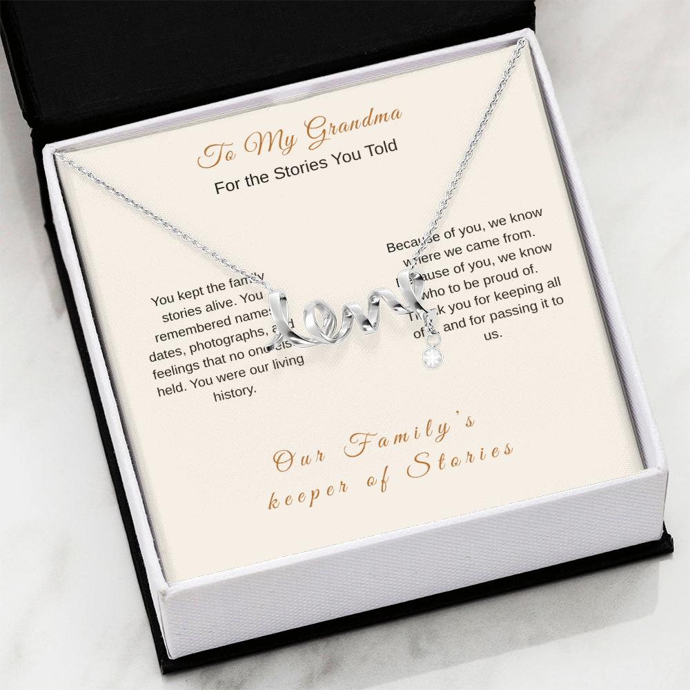 Grandma Necklace Keeper of Family Stories – Meaningful Gift - Golden Willow Emporium