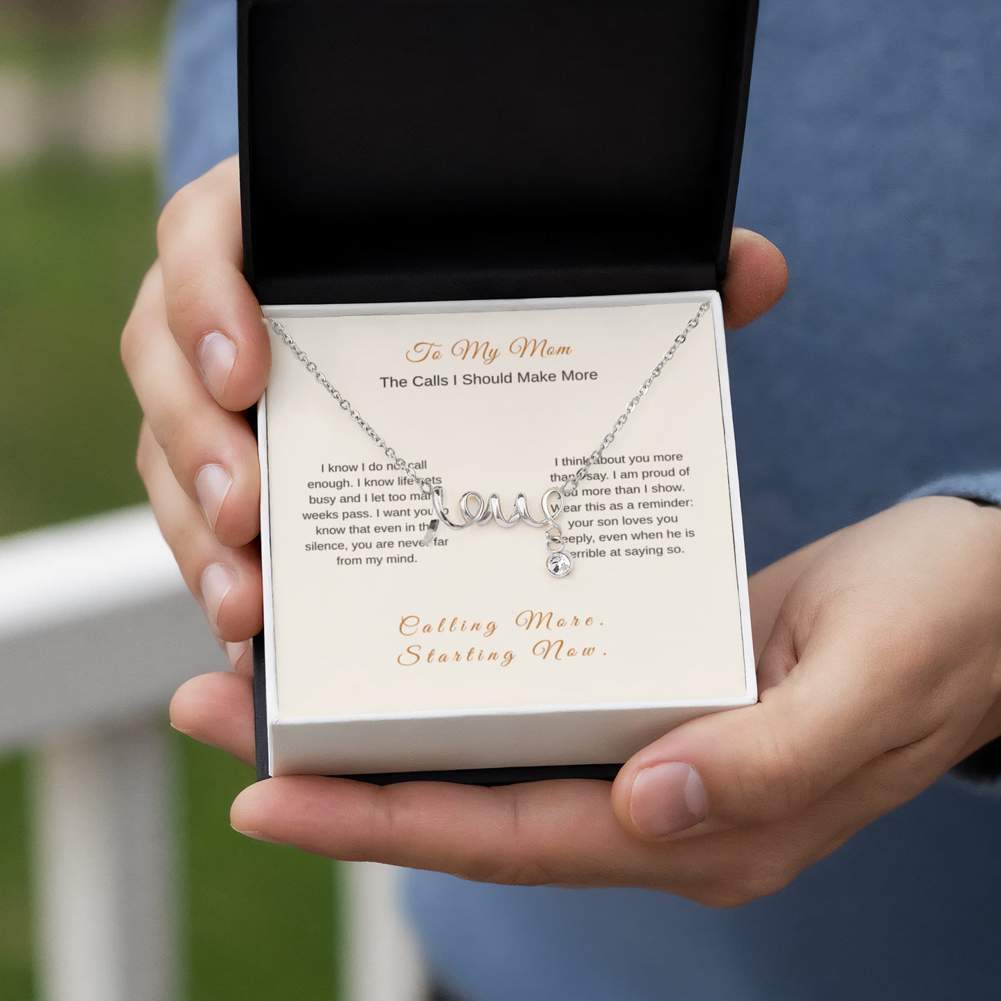 I Should Call More Necklace – Heartfelt Gift for Mom from Son - Golden Willow Emporium