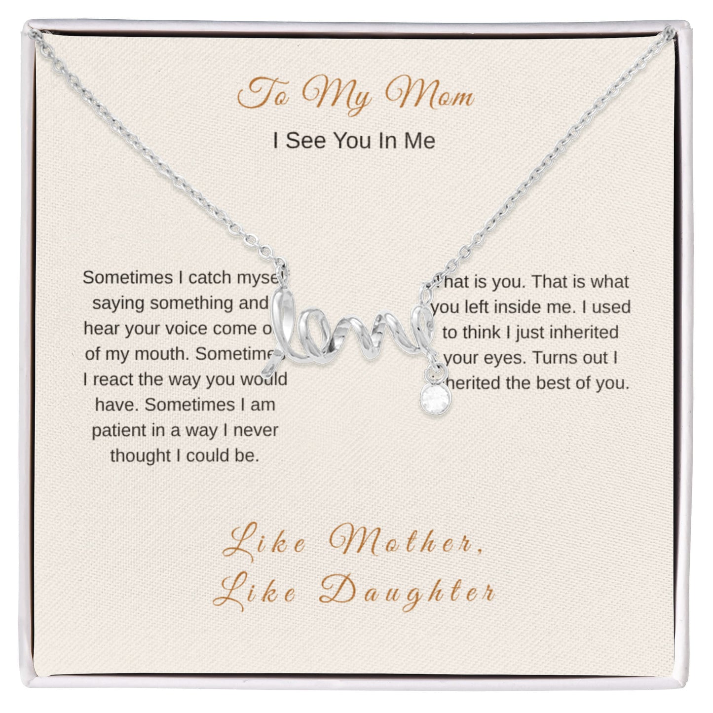 I See You in Me Necklace – Meaningful Gift for Mom from Daughter - Golden Willow Emporium