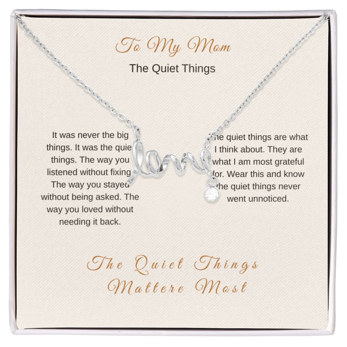 The Quiet Things Necklace for Mom – Subtle Emotional Gift - Golden Willow Emporium