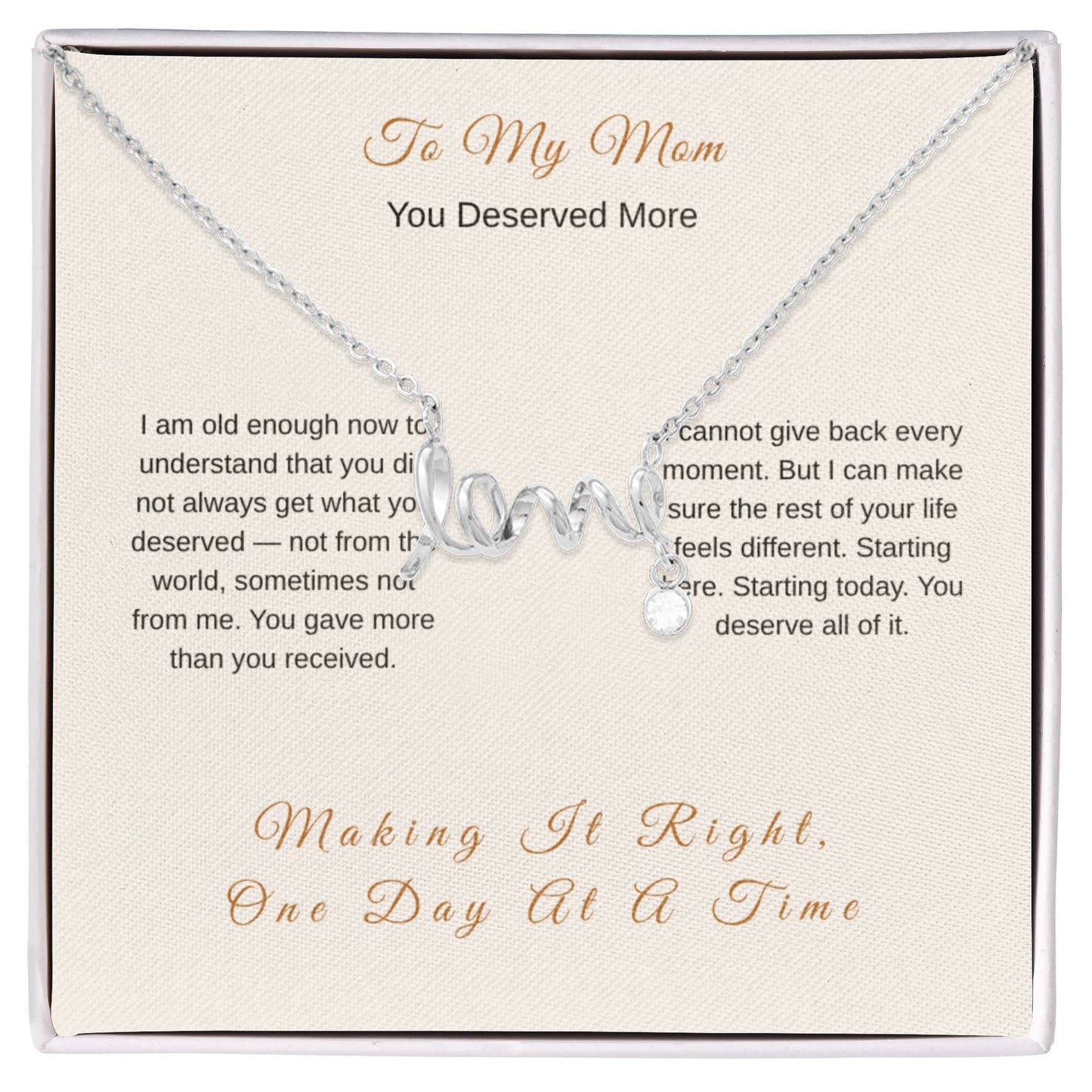 You Deserve Everything Necklace – Emotional Love Gift for Mom - Golden Willow Emporium