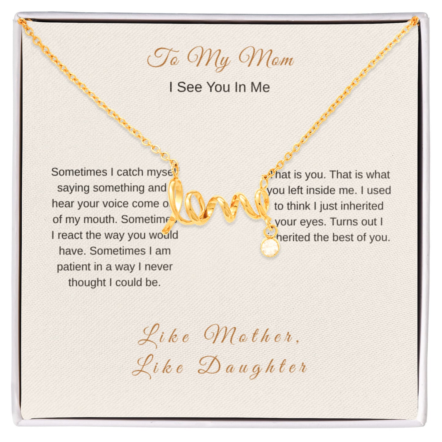 I See You in Me Necklace – Meaningful Gift for Mom from Daughter - Golden Willow Emporium