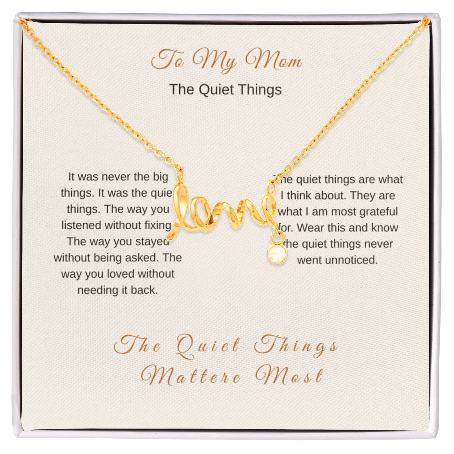 The Quiet Things Necklace for Mom – Subtle Emotional Gift - Golden Willow Emporium