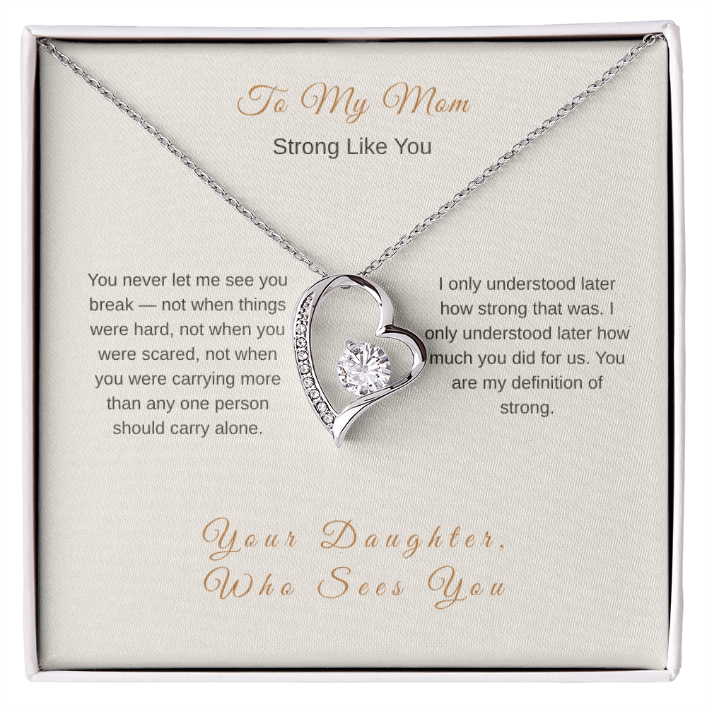 Strong Like You Necklace for Mom – Inspirational Mother's Day Gift - Golden Willow Emporium
