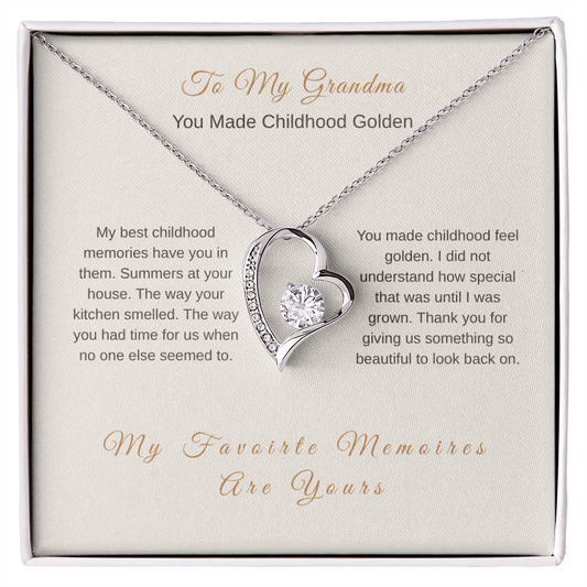 You Made Childhood Golden Necklace – Sentimental Gift for Grandma - Golden Willow Emporium