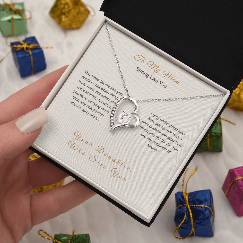 Strong Like You Necklace for Mom – Inspirational Mother's Day Gift - Golden Willow Emporium