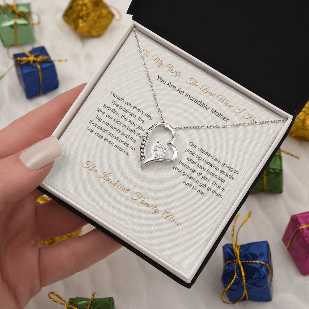 Forever Love Mother Necklace – Mother's Day Gift for Wife from Husband - Golden Willow Emporium