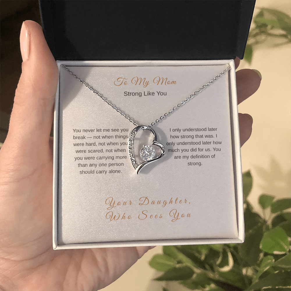 Strong Like You Necklace for Mom – Inspirational Mother's Day Gift - Golden Willow Emporium