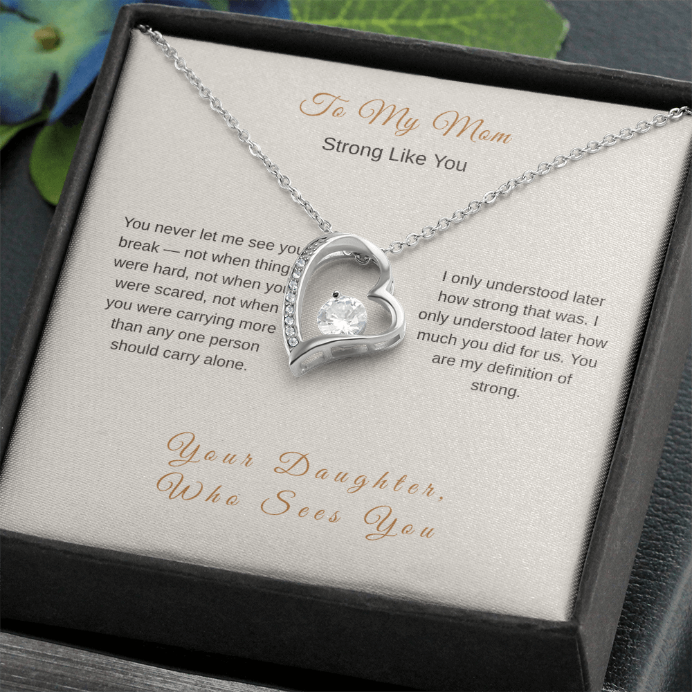 Strong Like You Necklace for Mom – Inspirational Mother's Day Gift - Golden Willow Emporium