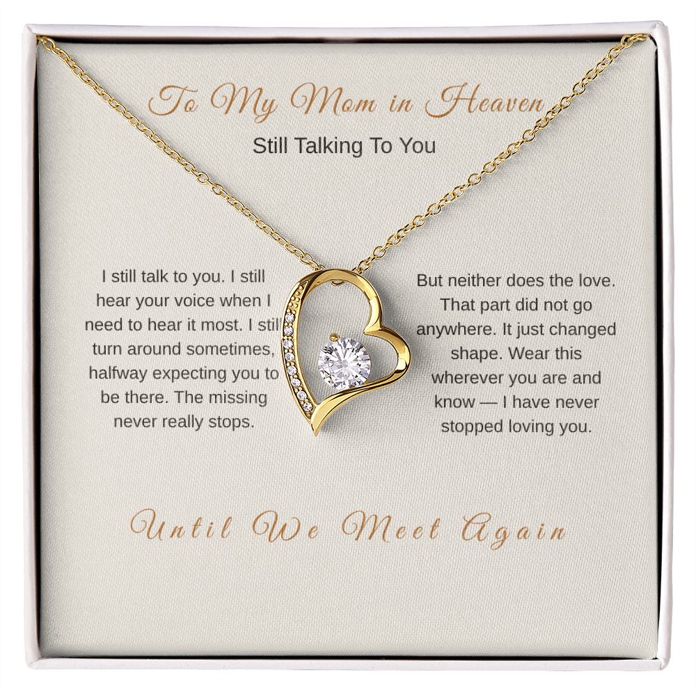 To My Mom in Heaven Necklace – Memorial Gift for Loss of Mother - Golden Willow Emporium